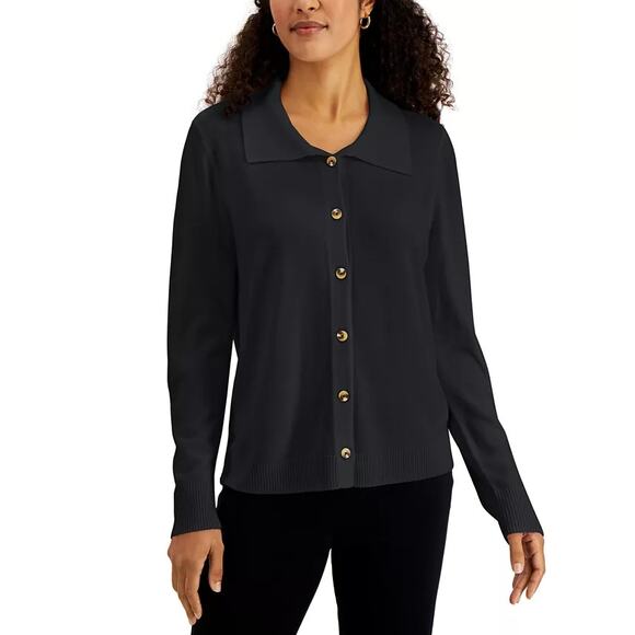 New  ~ KAREN SCOTT ~ S pread-Collar Button-Up Cardigan Size 1X - Picture 1 of 6